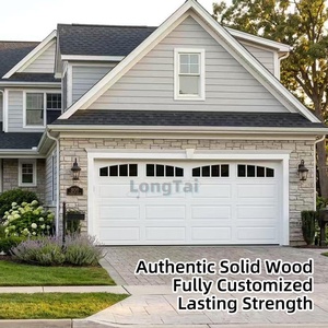 <span class=keywords><strong>Porte</strong></span> <span class=keywords><strong>de</strong></span> <span class=keywords><strong>garage</strong></span> sectionnelle simple LongTai 2025 personnalisée, isolée, en bois <span class=keywords><strong>de</strong></span> teck 10x8, avec fenêtre en verre <span class=keywords><strong>et</strong></span> volet coulissant massif pour extérieur - Product Image 4