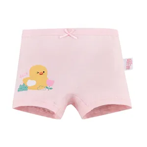 Pink White Stylish Printing Breathable Cotton Girls Underwear