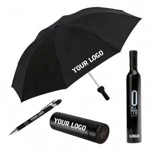 Lc683 Customized Printing Logo Travel Rainy Sunny Umbrella Advertise Business Promotion <b>Foldable</b> Wine <b>Bottle</b> Umbrellas - Product Image 1