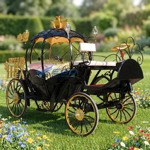 Nouvelle carrosse électrique noire au design original, quatre roues, style Cendrillon, avec sièges confortables, idéale pour les mariages - Product Image 2
