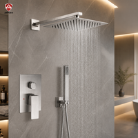 Kit de douche mural AMAXO pour salle de bain, doté de fonctions d'eau froide et d'eau chaude, adapté à une utilisation en salle de bain