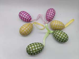 بيضة عيد الفصح معلقة بطول 6 سم مع نقش، 6 قطع في العلبة - Product Image 6