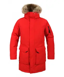 High Quality Custom Duck Down Parka Man Winter Waterproof Hood Down Parka Fox Fur Coat