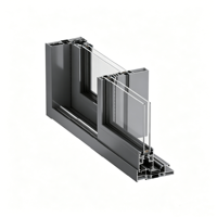 Porte coulissante de haute qualité, design moderne et luxueux, triple vitrage, verre trempé, profil en alliage d'aluminium