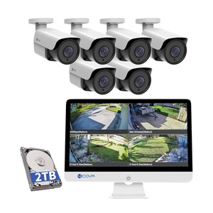 Système de caméra de sécurité NVR 4COVR 6X 8MP 4K à 8 canaux avec moniteur LCD CCTV, vision nocturne IA, sécurité domestique 4K Full HD, visualisation extérieure via application - Product Image 1