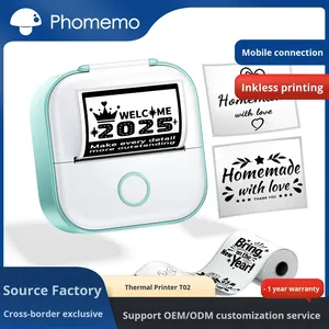 Imprimante thermique portable sans encre <span class=keywords><strong>Phomemo</strong></span> T02 version anglaise pour imprimante domestique portable 53 mm CE FCC RoHS IC - Product Image 5