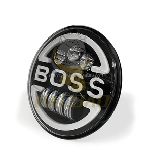 Système d'éclairage automatique bicolore blanc-jaune rond en métal BOSS de 7 pouces pour <span class=keywords><strong>Harley</strong></span> <span class=keywords><strong>Davidson</strong></span>, phares LED pour <span class=keywords><strong>moto</strong></span>, 70 LED - Product Image 2