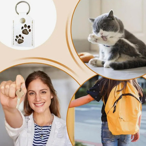 Cross-border creative pet hair storage bag, PU <b>leather</b> <b>keychain</b> pendant, square cat and dog hair storage bag, souvenir bag - Product Image 4