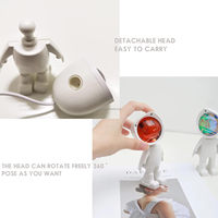 Lámpara Proyector de Atardecer Recargable con Forma de Mini Robot, Luz Nocturna LED Giratoria con Efecto Arcoíris para Decoración de Cumpleaños, Fotografía y Fiestas
