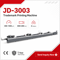 Machine d'impression sérigraphique à 3 couleurs JD-3003, haute vitesse, pour étiquettes de vêtements et tissus