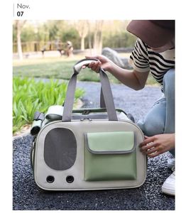 Grand sac de transport pliable en fer pour animaux de compagnie avec fenêtre en maille respirante, idéal pour chiens de petite et moyenne taille, confortable pour chats - Product Image 6