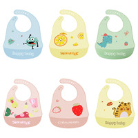Vente en gros mignon bavoir en silicone pliable et imperméable ultra fin personnalisé facile à mettre et à nettoyer