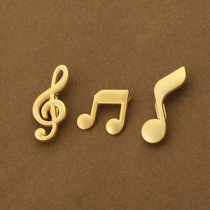 Haute Qualité Personnalisé Métal Doux Émail Pin Usine En Gros Noir Blanc Note De Musique Épinglettes Chanteur Collier avec Coeur Conception - Product Image 4