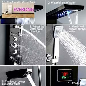 Pannello doccia Led per bagno pannello doccia con cascata e doccia massaggio termostatico - Product Image 4