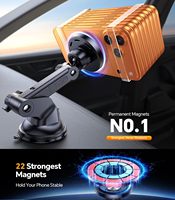Auto-Handyhalterung mit Magnetischem Drahtlosen Laden, 15W Schnellladung, 3-in-1-Set, Gelenkarm für Lüftungs- und Armaturenbretthalterung, Universell