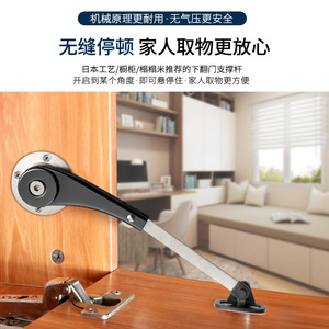 Free Stop Pull Rod For Cabinet Flip <b>Down</b> Doors Zinc Alloy Minimalist Design Easy Installation - Product Image 4