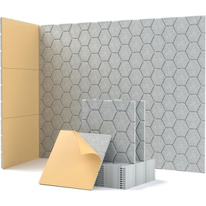 Hexagon Acoustic <strong>Wall</strong> Panels Modern Self-Adhesive Eco-friendly 29dB Noise Reduction <strong>Honeycomb</strong> Design for Outdoor Bedroom Hotel - Product Image 3