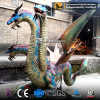 Modèle Animatronic Dragon à trois têtes avec ailes