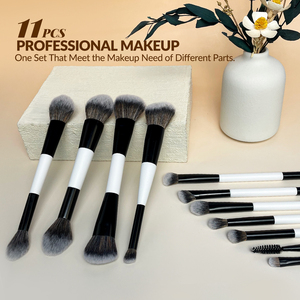 Thiết Kế Mới Đôi Kết thúc Khuôn Mặt Ban Đầu Mini Cao Cấp Du Lịch Sang Trọng Kỹ Thuật Thực Chất Lượng Cao Chuyên Nghiệp Trang Điểm Bàn Chải Thiết Lập - Product Image 2