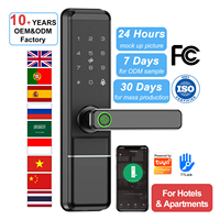Serrures de porte numériques à code et empreintes digitales pour hôtel, étanches IP65, en bois, à encastrer, en ligne