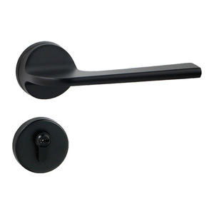 Lideshi Lever Lock Zinc Alloy Gray Black Keyless Silent Door Handle For Wooden Doors Modern Nordic Style - Product Image 3