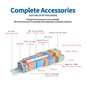 QPTV PTV 2,5 Contact Din Rail Zijdelings Gemonteerde Snelkoppeling Industriële Elektrische Veer-aansluitbare Doorvoer Klemmenblok - Product Image 4