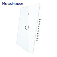 Interrupteur mural tactile intelligent Wi-Fi RF433 pour maison connectée, 1/2/3 gangs, panneau en verre, interrupteur intelligent