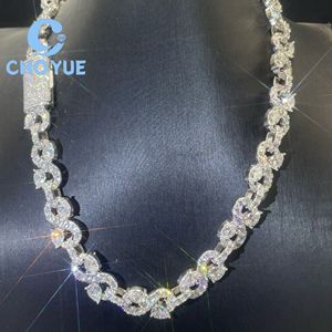 New Design 925 Silver 13MM Moissanie Cuban Link Chain Pear Cut Mix Round Cut Iced Out Jewelry <b>Infinity</b> Link Chain with GRA - Product Image 1