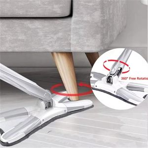 Hand Wash-Free Twist Wet <b>Dry</b> Stainless Steel <b>Mop</b> Rod Eco-Friendly Rotating Flat <b>Mop</b> Four-Side Wringing 120cm Microfiber High - Product Image 2