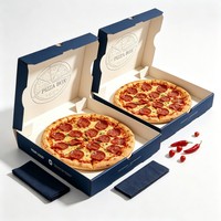 Cajas de Pizza Corrugadas Impresas con Material Reciclable, Caja Cuadrada Desechable para Empacar Comida para Llevar