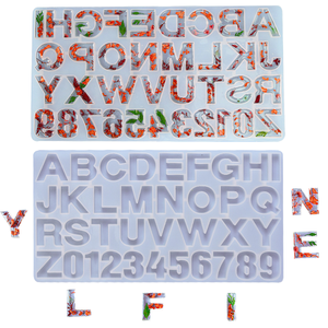 Superbe Promotion 2025 : Moule en silicone écologique durable pour alphabet, pendentifs en résine époxy, outils de pâtisserie DIY, compatible micro-ondes - Product Image 1