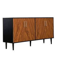 Buffet en panneaux de bois style américain, couleur bois naturel, personnalisable en usine, simple, luxe discret, multifonctionnel, pour rangement