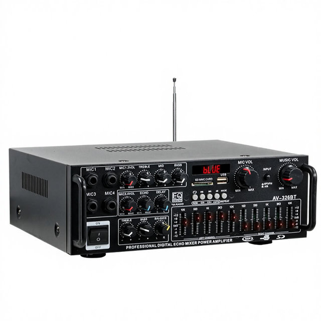 High-power Other Brand Stereo Home Amplifier 12V/220V for EQ Equalizer Dual-use Car Outdoor Karaoke Amplifier Place Origin None
