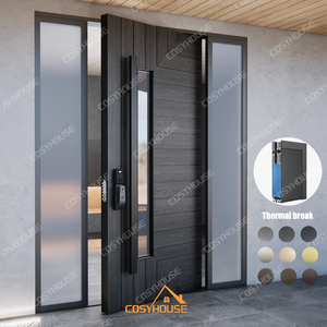 ประตูเหล็กดัดสแตนเลสแฟนซีประตูทางเข้าเพื่อความปลอดภัยประตูหน้าแบบทันสมัย - Product Image 1