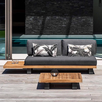 Ensemble de salon de jardin en aluminium 9 pièces, ensemble de salon de jardin moderne en bois, canapé d'extérieur pas cher, canapé de jardin en aluminium, ensembles de canapés d'extérieur en aluminium