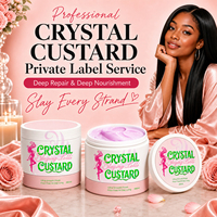 Service complet de développement d'emballages et de réparation pour masques capillaires Crystal Custard destinés aux marques de soins capillaires, importateurs et acheteurs au détail