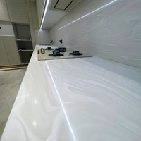 Vente en gros usine : Plaque de surface solide en acrylique pur, épaisseur 6 à 30 mm, dalle de pierre artificielle pour comptoir de cuisine, dessus de lavabo et panneau mural