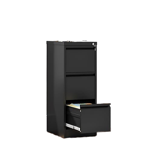 Mueble de Oficina Moderno de Acero con 3 Cajones, con Cerradura y Llave, Duradero, Ajustable, Ecológico, Ahorra Espacio, para Archivo, Escuela, Hogar - Product Image 1