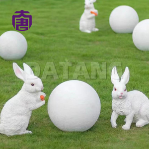 Cuerpo de fibra de vidrio resina transparente luz LED conejo 3D exterior IP65 personalizado para decoraciones de parque de césped de jardín para Ramadán - Product Image 2
