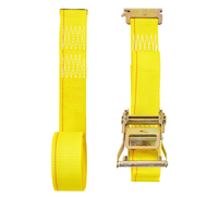 Sangle à cliquet XUMA RS18004 E-track, 12 pieds, jaune, polyester, 50 mm/2 po, 1333 LBS WLL, certifiée CE/GS EN12195-2, sangle de fixation de cargaison