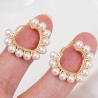Boucles d'oreilles pendantes en perles d'eau douce de 4-4,5 mm, plaquées or, argent S925, qualité AAAA, blanches, classiques