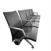 Banc d'attente moderne LEADCOM LS-535Y à 4 places avec rembourrage en PU pour aéroports et hôpitaux, sièges en rangée pour terminaux