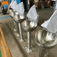 Évier conique à commande au pied en acier inoxydable pour usine de transformation de viande, lavabo conique pour le lavage des mains, équipement sanitaire