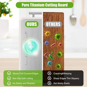 Tabla de Cortar Personalizada de Acero Inoxidable para Cocina, Tabla de Cortar de Titanio de Doble Cara para Verduras, Pan y Carne - Product Image 4