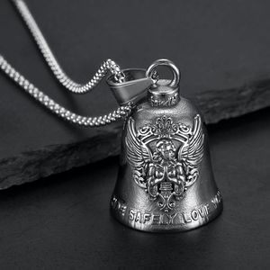 Yunnique – collier avec pendentif cloche d'ange en acier inoxydable, style vintage, bijoux cadeau unisexe, chaîne de 3mm, longueur 60cm - Product Image 2