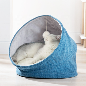 Grotta e casa del gatto di nuovo stile di fabbrica per gattini al coperto accogliente letto per tenda del gattino con cuscino caldo per letto per animali domestici a scomparsa - Product Image 5