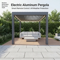 Kit de pergola modulaire en aluminium avec toit à lames orientables, imperméable, pour patio extérieur, jardin, gazebo, auvent pare-soleil, facile à assembler