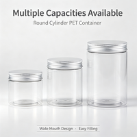 Pots en plastique PET de 50 ml, directement de l'usine, pour emballage de baume et de cire de soin de la peau, acceptant l'impression sérigraphique et la couleur personnalisée, approvisionnement en gros