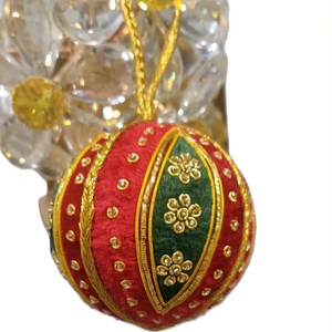 Latest Product Gorgeous Looking Ball Shape Handmade Zari Work Embroidery And Beaded And Christmas <b>Tree</b> Hanging Ornaments - Product Image 1