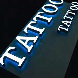 Letras LED para estudio de tatuaje, fabricante de logotipos personalizados